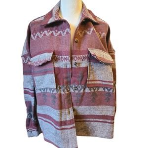 NWOT Retro Printed Loose Jacket Women's Size S